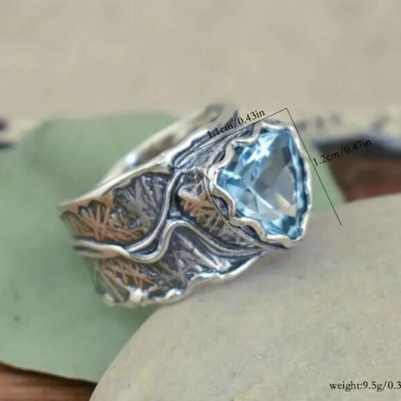 Bohemian blue stone ring as 6 - Picture 3 of 6